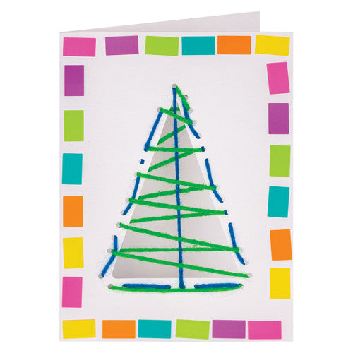 Zart Christmas Cut-Out Threading Cards Pack of 10