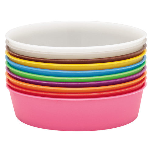 Zart Plastic Painting Bowls 13cm Assorted Pack of 10