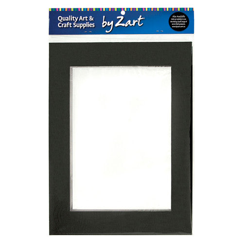 Zart Pre-Cut Cardboard Mounts Black and White A3 Pack of 10
