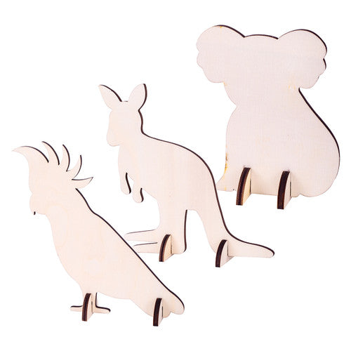 Zart Wooden Standing Australian Animals Pack of 9
