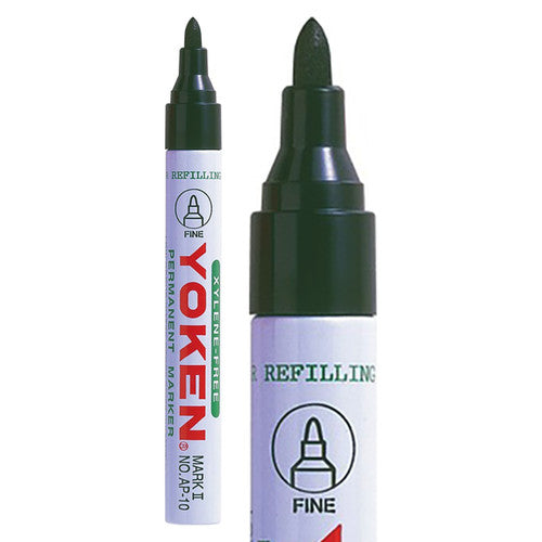 Zart Yoken Markers Bullet Black Pack of 12