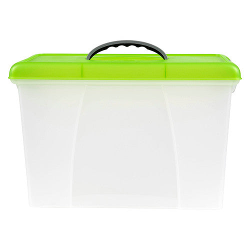 Crystalfile Carry Case 18L Lime Lid Clear Base