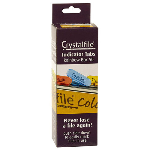 Crystalfile Indicator Tabs Rainbow Box of 50