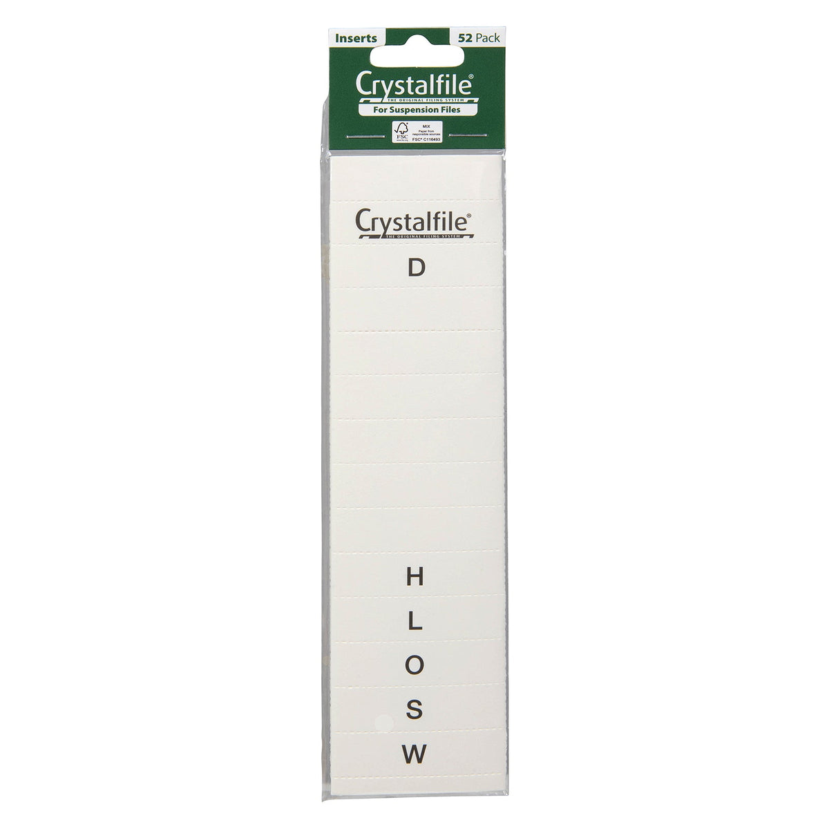 Crystalfile Insert Tabs A-Z White Pack 52