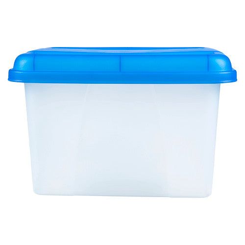 Crystalfile Porta Box 32L Blue Lid Clear Base Pack of 6