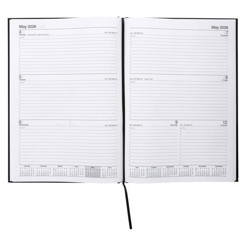 Cumberland 2026 Casebound Diary A4 Week To View Black