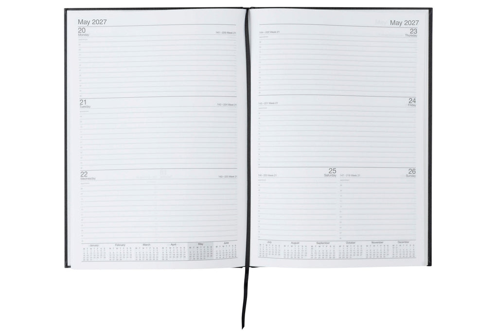 Cumberland Casebound Diary 2027 A4 Week To View Black