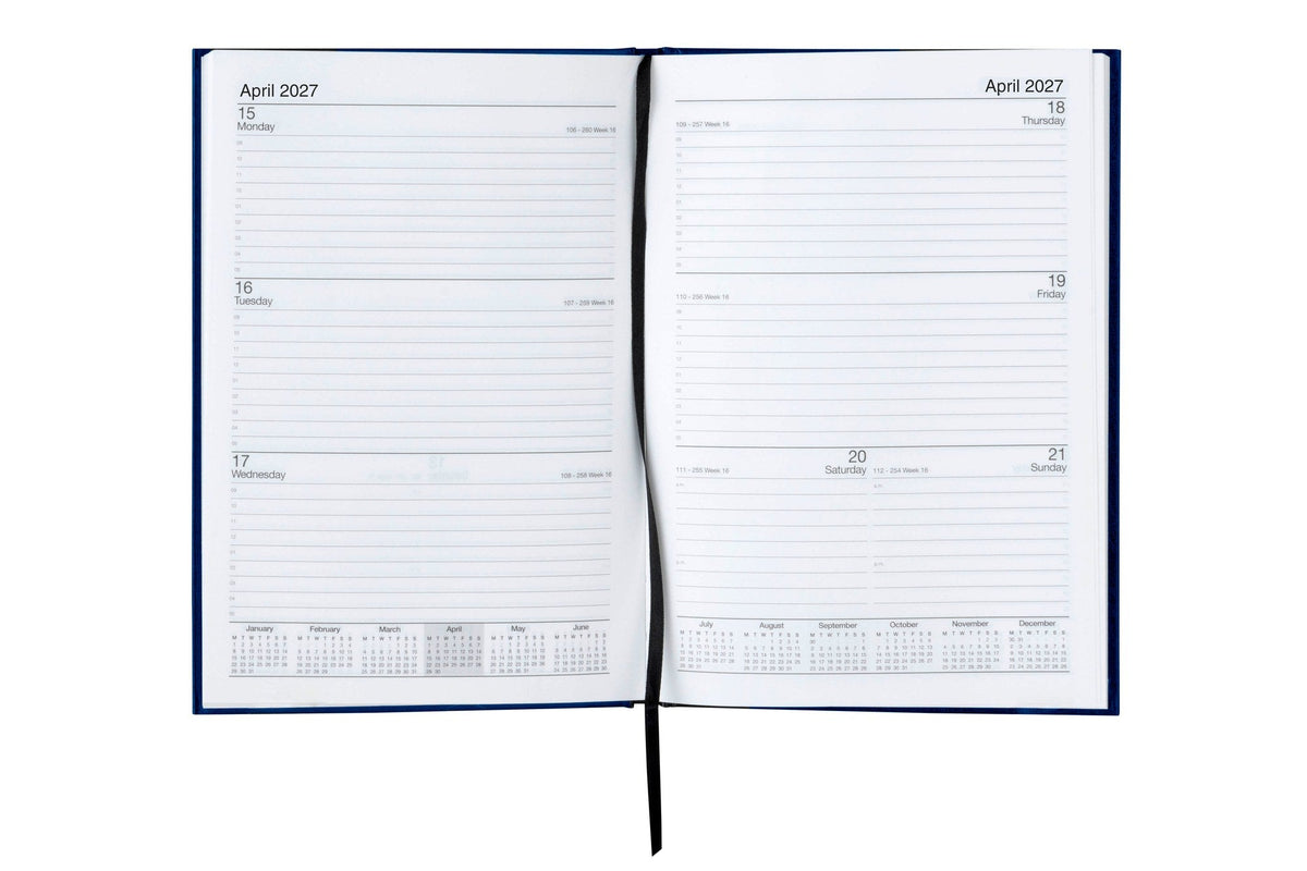 Cumberland Casebound Diary 2027 A5 Week To View Blue