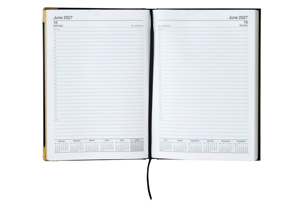 Cumberland Corporate Diary 2027 A5 Day To A Page Black