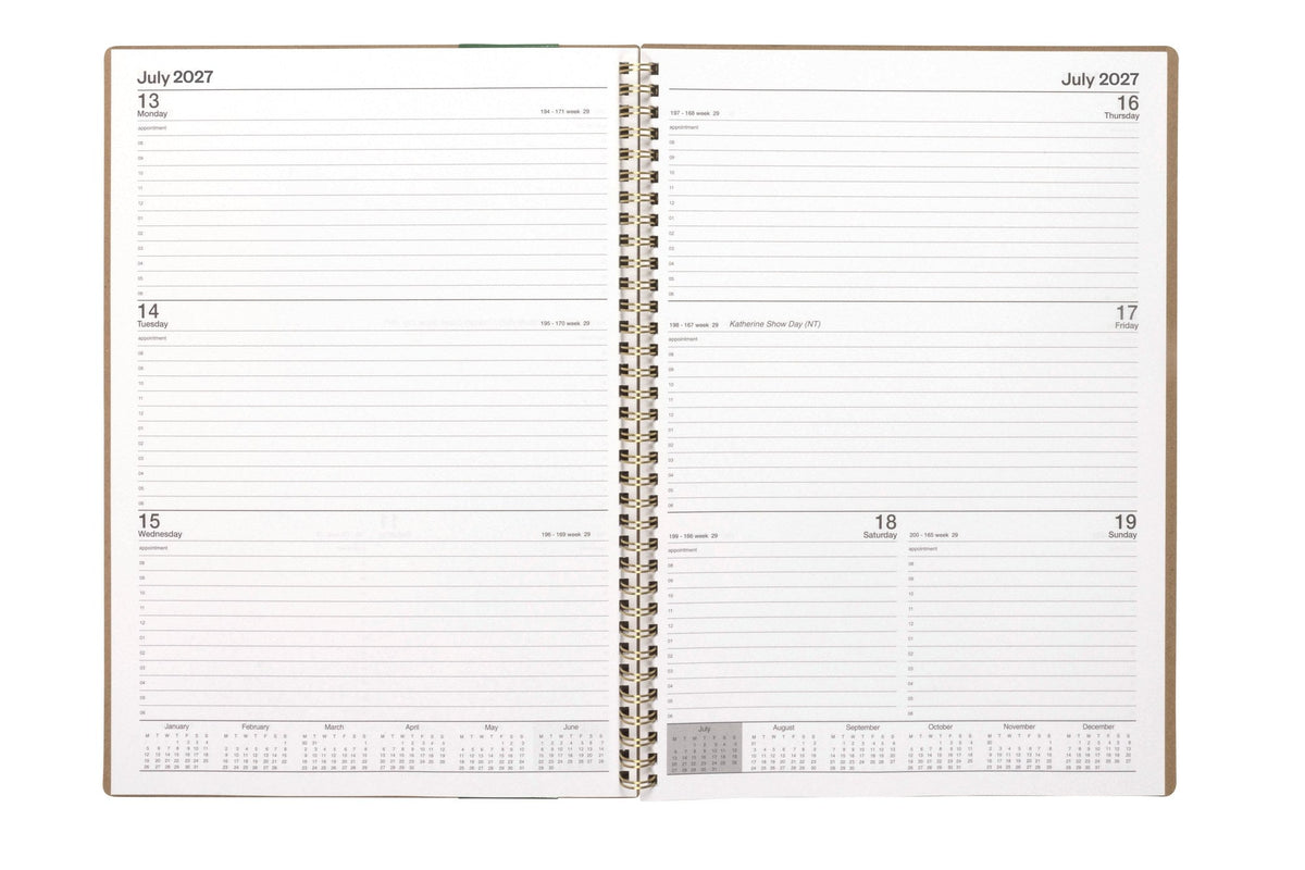 Cumberland Ecowise Diary 2027 A4 Week To View Kraft