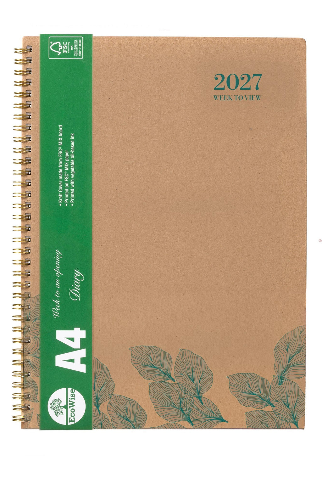 Cumberland Ecowise Diary 2027 A4 Week To View Kraft