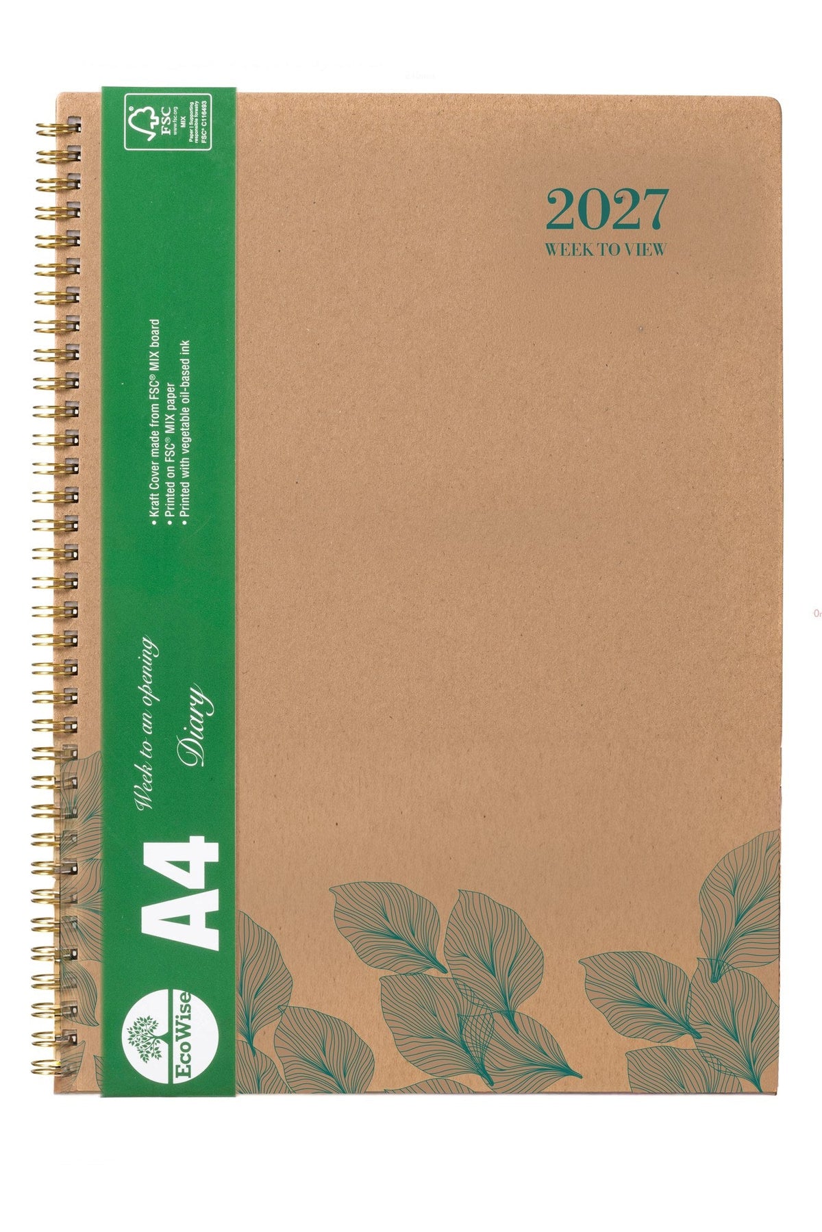 Cumberland Ecowise Diary 2027 A4 Week To View Kraft