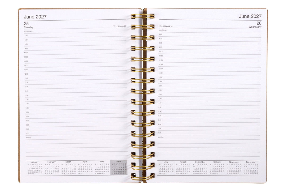 Cumberland Ecowise Diary 2027 A5 Day To A Page Kraft