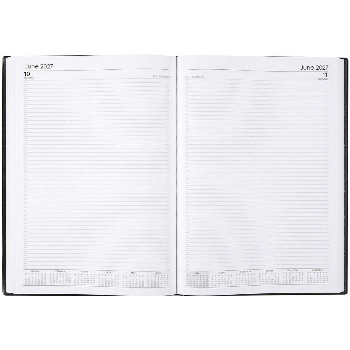 Cumberland Elegant Diary 2027 A4 Day To A Page Black