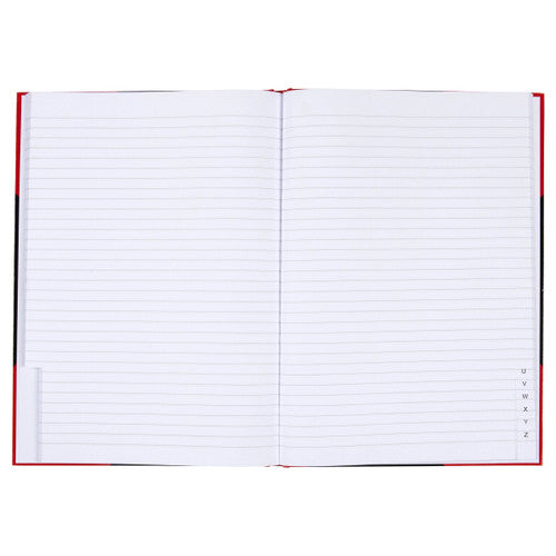 Cumberland Red and Black Notebook Gloss Cover A4 100 Leaf Indexed Box of 3