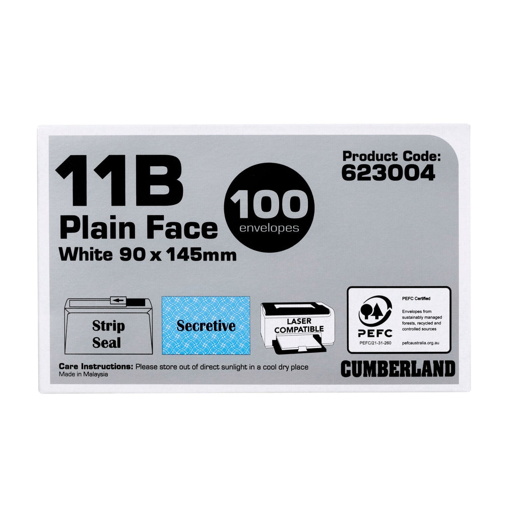 Cumberland Strip Seal Wallet Envelope 11B White Box of 100