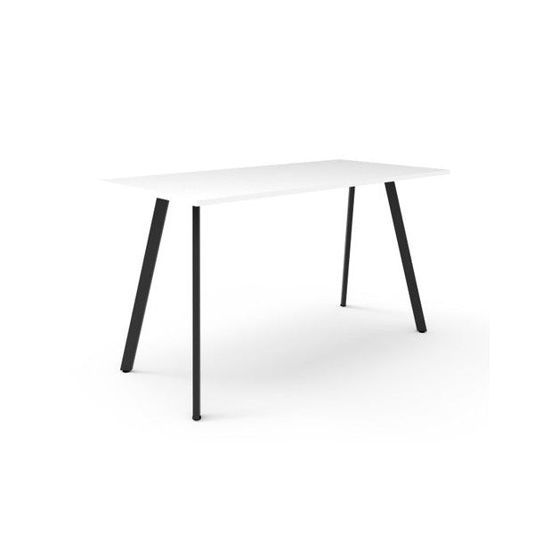 Rapidline Eternity High Bar Table 1800 x 900 x 1050mm Natural White / Black Satin