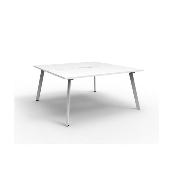 Rapidline Eternity Back to Back 2 Person Workstation 1500 x 750mm Natural White / White Satin
