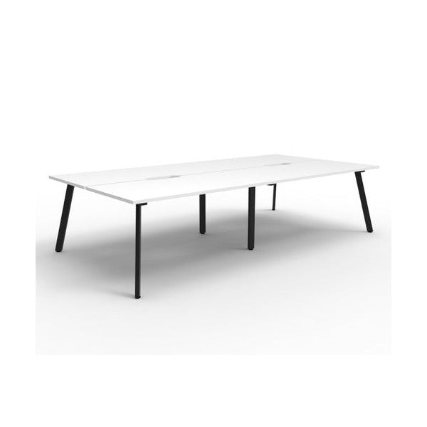 Rapidline Eternity Back to Back 4 Person Workstation 1800 x 750mm Natural White / Black Satin