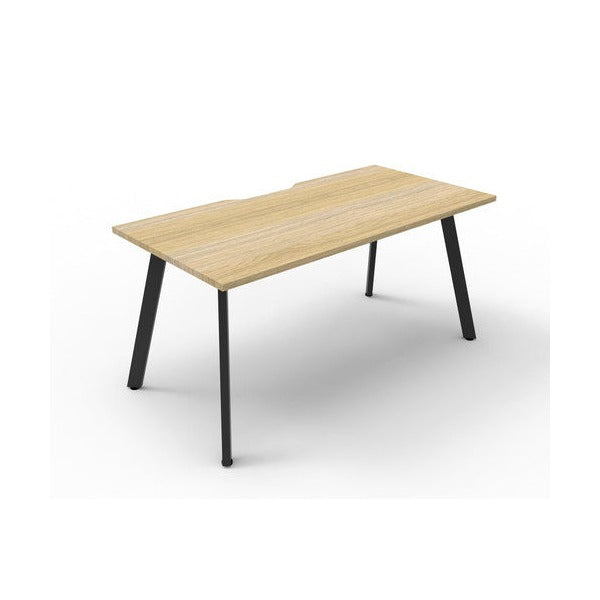Rapidline Eternity Single Sided Workstation 1500 x 750mm Natural Oak / Black Satin
