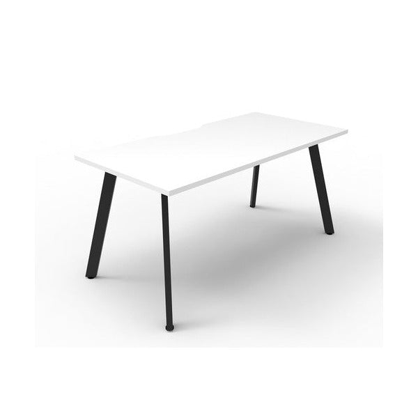 Rapidline Eternity Single Sided Workstation 1500 x 750mm Natural White / Black Satin