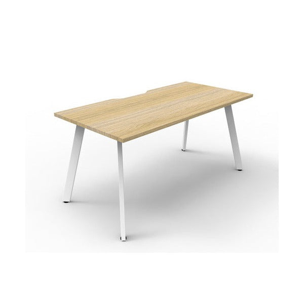 Rapidline Eternity Single Sided Workstation 1800 x 750mm Natural Oak / White Satin
