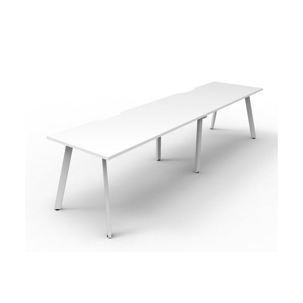 Rapidline Eternity Single Sided 2 Person Workstation 1200 x 750mm Natural White / White Satin
