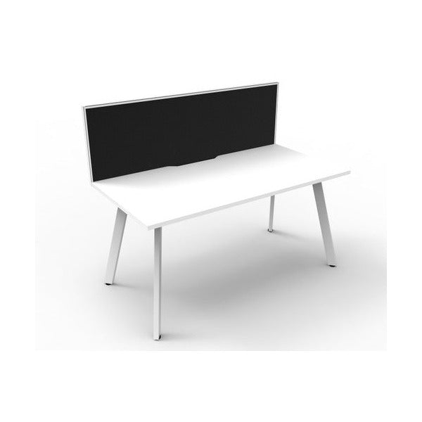 Rapidline Eternity Single Sided Workstation 1800 x 750mm with Screen Natural White / White Satin