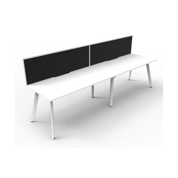 Rapidline Eternity Single Sided 2 Person Workstation 1800 x 750mm with Screen Natural White / White Satin