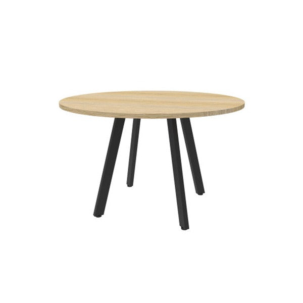 Rapidline Eternity Round Meeting Table 1200mm Diameter Natural Oak / Black