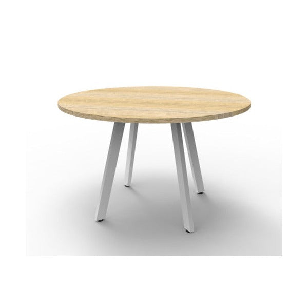 Rapidline Eternity Round Meeting Table 1200mm Diameter Natural Oak / White