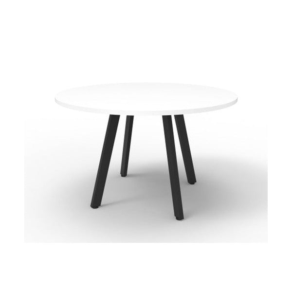Rapidline Eternity Round Meeting Table 1200mm Diameter Natural White / Black
