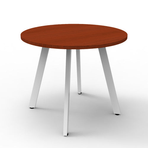 Rapidline Eternity Round Meeting Table 900mm Diameter Cherry / White