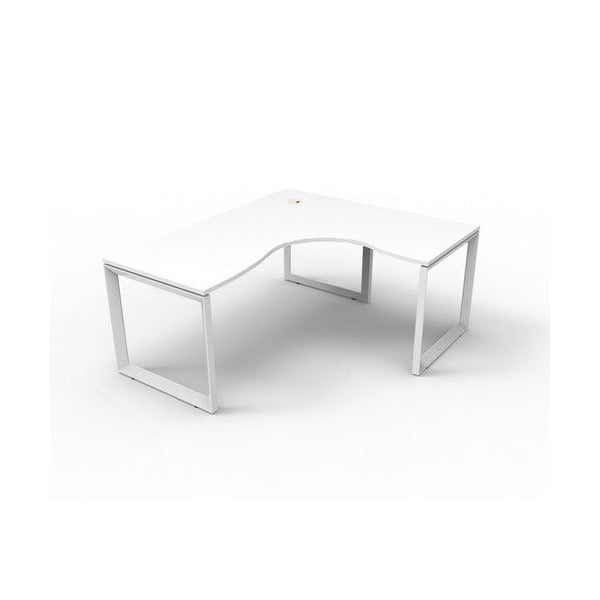Rapidline Deluxe Rapid Infinity Corner Workstation Loop Leg 1500 x 1500 x 750mm Natural White / White Satin