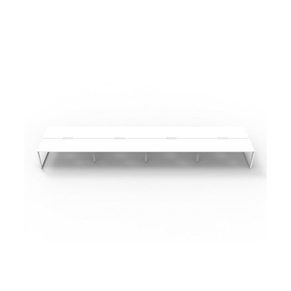 Rapidline Deluxe Infinity Back to Back 8 Person Workstation Loop Leg 1200 x 750mm Natural White / White Satin