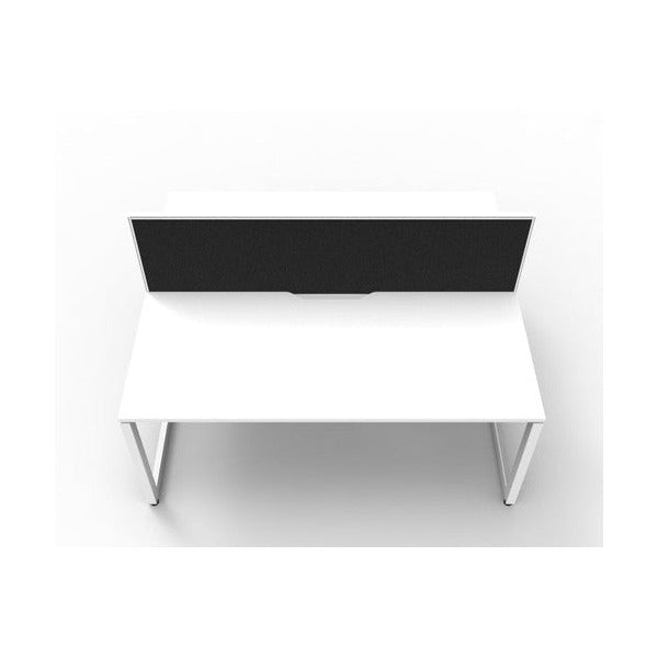Rapidline Deluxe Infinity Back to Back 2 Person Workstation Loop Leg 1800 x 750mm with Screen Natural White / White Satin