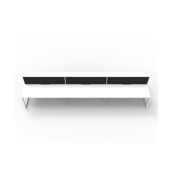 Rapidline Deluxe Infinity Back to Back 6 Person Workstation Loop Leg 1200 x 750mm with Screen Natural White / White Satin