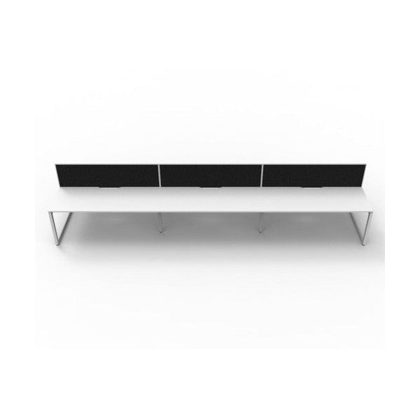 Rapidline Deluxe Infinity Back to Back 6 Person Workstation Loop Leg 1500 x 750mm with Screen Natural White / White Satin