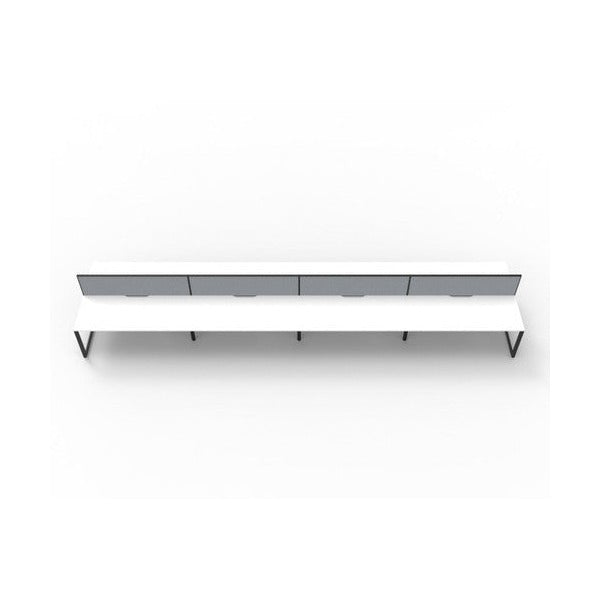 Rapidline Deluxe Infinity Back to Back 8 Person Workstation Loop Leg 1200 x 750mm with Screen Natural White / Black Satin