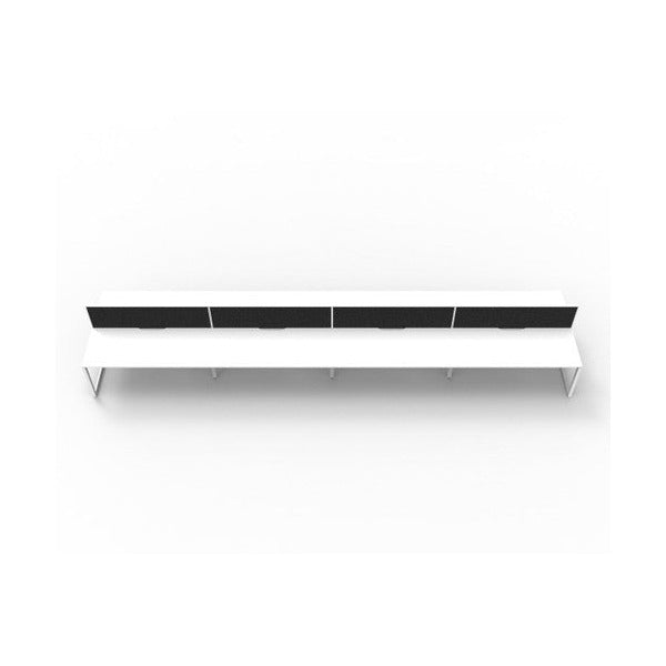 Rapidline Deluxe Infinity Back to Back 8 Person Workstation Loop Leg 1500 x 750mm with Screen Natural White / White Satin