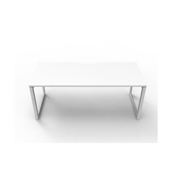 Rapidline Deluxe Infinity Single Sided Workstation Loop Leg 1500 x 750mm Natural White / White Satin