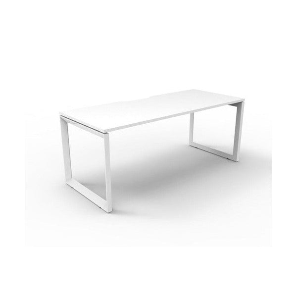 Rapidline Deluxe Infinity Single Sided Workstation Loop Leg 1500 x 750mm Natural White / White Satin
