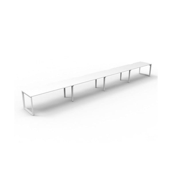 Rapidline Deluxe Infinity Single Sided 4 Person Workstation Loop Leg 1500 x 750mm Natural White / White Satin