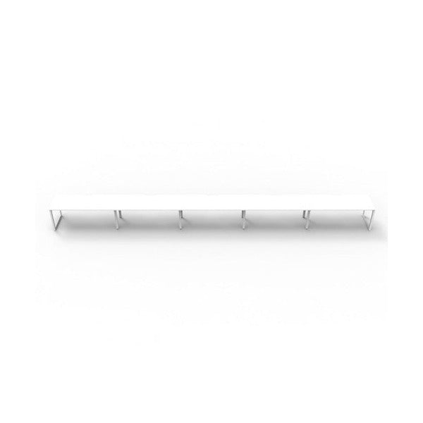 Rapidline Deluxe Infinity Single Sided 5 Person Workstation Loop Leg 1800 x 750mm Natural White / White Satin