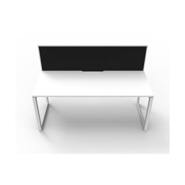 Rapidline Deluxe Infinity Single Sided Workstation Loop Leg 1200 x 750mm with Screen Natural White / White Satin