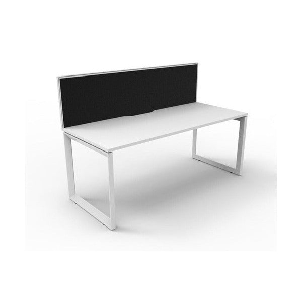 Rapidline Deluxe Infinity Single Sided Workstation Loop Leg 1200 x 750mm with Screen Natural White / White Satin