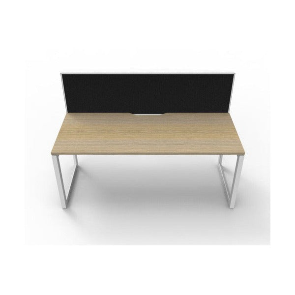 Rapidline Deluxe Infinity Single Sided Workstation Loop Leg 1500 x 750mm with Screen Natural Oak / White Satin
