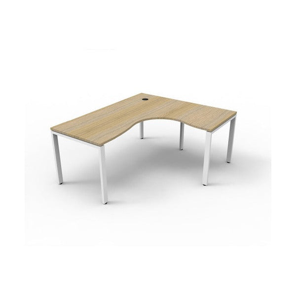 Rapidline Deluxe Infinity Corner Workstation 1500 x 1500 x 750mm Natural Oak / White Satin
