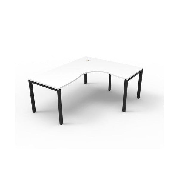Rapidline Deluxe Infinity Corner Workstation 1800 x 1500 x 750mm Natural White / Black Satin