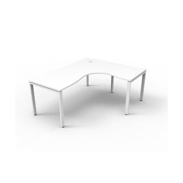 Rapidline Deluxe Infinity Corner Workstation 1800 x 1500 x 750mm Natural White / White Satin